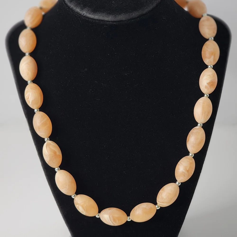 Vintage Peach Lucite Necklace